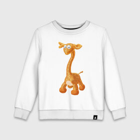 Детский свитшот хлопок с принтом Луша жираф в Кировске, 100% хлопок | круглый вырез горловины, эластичные манжеты, пояс и воротник | арт | животные | жираф | игрушки