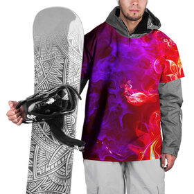 Накидка на куртку 3D с принтом Огненная стихия в Кировске, 100% полиэстер |  | дым | пламя | цветок | яркий