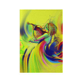 Обложка для паспорта матовая кожа с принтом Скрипачка в Кировске, натуральная матовая кожа | размер 19,3 х 13,7 см; прозрачные пластиковые крепления | Тематика изображения на принте: art | music | искусство | мелодия | музыка | скрипка