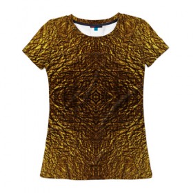 Женская футболка 3D с принтом Gold Texture в Кировске, 100% полиэфир ( синтетическое хлопкоподобное полотно) | прямой крой, круглый вырез горловины, длина до линии бедер | 