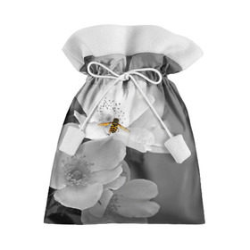 Подарочный 3D мешок с принтом Пчела на цветах в Кировске, 100% полиэстер | Размер: 29*39 см | лепестки | цветы