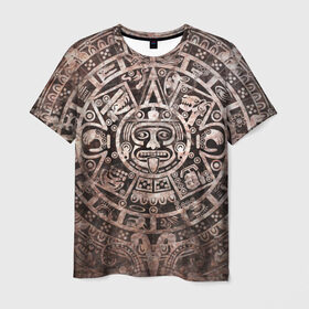 Мужская футболка 3D с принтом Народ Майя в Кировске, 100% полиэфир | прямой крой, круглый вырез горловины, длина до линии бедер | декор | древний | дух | монстр | символ | существо | текстуры индийские | украшения | элемент