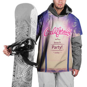 Накидка на куртку 3D с принтом Калифорния в Кировске, 100% полиэстер |  | sea | гавайи | жара | калифорния | лето | любовь | море | океан | отдых | пальмы | пляж | солнце