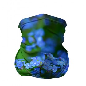 Бандана-труба 3D с принтом Синие цветы в Кировске, 100% полиэстер, ткань с особыми свойствами — Activecool | плотность 150‒180 г/м2; хорошо тянется, но сохраняет форму | лепестки | прикольные картинки | цветочки | цветы