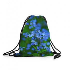 Рюкзак-мешок 3D с принтом Синие цветы в Кировске, 100% полиэстер | плотность ткани — 200 г/м2, размер — 35 х 45 см; лямки — толстые шнурки, застежка на шнуровке, без карманов и подкладки | лепестки | прикольные картинки | цветочки | цветы