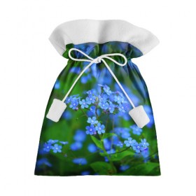 Подарочный 3D мешок с принтом Синие цветы в Кировске, 100% полиэстер | Размер: 29*39 см | лепестки | прикольные картинки | цветочки | цветы