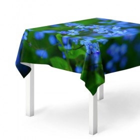Скатерть 3D с принтом Синие цветы в Кировске, 100% полиэстер (ткань не мнется и не растягивается) | Размер: 150*150 см | лепестки | прикольные картинки | цветочки | цветы