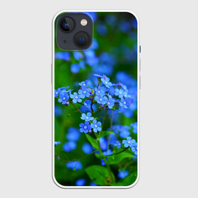 Чехол для iPhone 13 с принтом Синие цветы в Кировске,  |  | лепестки | прикольные картинки | цветочки | цветы
