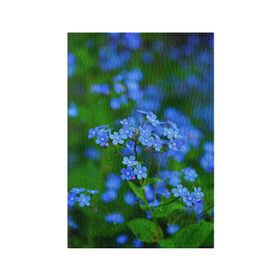 Обложка для паспорта матовая кожа с принтом Синие цветы в Кировске, натуральная матовая кожа | размер 19,3 х 13,7 см; прозрачные пластиковые крепления | Тематика изображения на принте: лепестки | прикольные картинки | цветочки | цветы