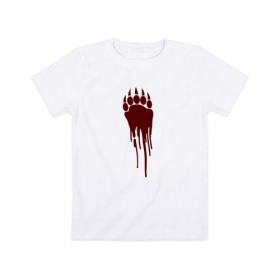 Детская футболка хлопок с принтом Bear blood trail в Кировске, 100% хлопок | круглый вырез горловины, полуприлегающий силуэт, длина до линии бедер | 