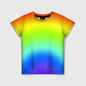 Детская футболка 3D с принтом Радуга в Кировске, 100% гипоаллергенный полиэфир | прямой крой, круглый вырез горловины, длина до линии бедер, чуть спущенное плечо, ткань немного тянется | дождь | солнце | спектр