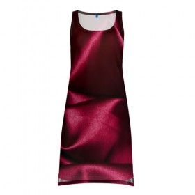 Платье-майка 3D с принтом Текстура в Кировске, 100% полиэстер | полуприлегающий силуэт, широкие бретели, круглый вырез горловины, удлиненный подол сзади. | бордовый | роза | текстура | ткань | узор | цвет
