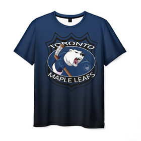Мужская футболка 3D с принтом Toronto Maple Leafs в Кировске, 100% полиэфир | прямой крой, круглый вырез горловины, длина до линии бедер | nhl | toronto maple leafs | спорт | хоккей