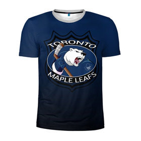 Мужская футболка 3D спортивная с принтом Toronto Maple Leafs в Кировске, 100% полиэстер с улучшенными характеристиками | приталенный силуэт, круглая горловина, широкие плечи, сужается к линии бедра | nhl | toronto maple leafs | спорт | хоккей