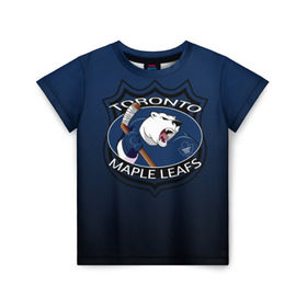 Детская футболка 3D с принтом Toronto Maple Leafs в Кировске, 100% гипоаллергенный полиэфир | прямой крой, круглый вырез горловины, длина до линии бедер, чуть спущенное плечо, ткань немного тянется | nhl | toronto maple leafs | спорт | хоккей