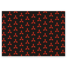 Поздравительная открытка с принтом Mitsubishi в Кировске, 100% бумага | плотность бумаги 280 г/м2, матовая, на обратной стороне линовка и место для марки
 | Тематика изображения на принте: митсубиси