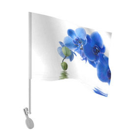 Флаг для автомобиля с принтом Веточка орхидеи в Кировске, 100% полиэстер | Размер: 30*21 см | ветка | красота | нежность | орхидея | природа | растение | фауна | цветок | цветы