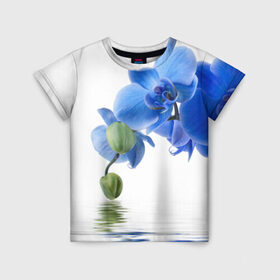Детская футболка 3D с принтом Веточка орхидеи в Кировске, 100% гипоаллергенный полиэфир | прямой крой, круглый вырез горловины, длина до линии бедер, чуть спущенное плечо, ткань немного тянется | ветка | красота | нежность | орхидея | природа | растение | фауна | цветок | цветы