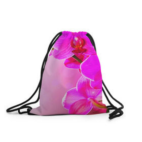 Рюкзак-мешок 3D с принтом Орхидея в Кировске, 100% полиэстер | плотность ткани — 200 г/м2, размер — 35 х 45 см; лямки — толстые шнурки, застежка на шнуровке, без карманов и подкладки | лепесток | новая | орхидея | природа | цветок | яркая
