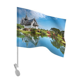 Флаг для автомобиля с принтом Таиланд в Кировске, 100% полиэстер | Размер: 30*21 см | asia | bangkok | thailand | азия | бангкок | жара | змеи | крокодилы | море | обезьяны | океан | острова | отдых | отпуск | пляжи | проституция | рай | спорт | таиланд | тай | трансвеститы | туризм