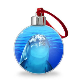 Ёлочный шар с принтом Дельфин в Кировске, Пластик | Диаметр: 77 мм | Тематика изображения на принте: вода | дельфин | море | отдых | отпуск | подводный мир | туризм