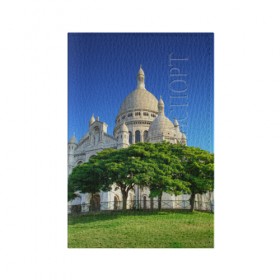 Обложка для паспорта матовая кожа с принтом Париж в Кировске, натуральная матовая кожа | размер 19,3 х 13,7 см; прозрачные пластиковые крепления | paris | париж | франция