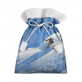 Подарочный 3D мешок с принтом Спуск в Кировске, 100% полиэстер | Размер: 29*39 см | гора | зима | лыжник | снег | спорт | спуск