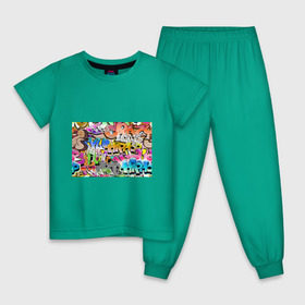 Детская пижама хлопок с принтом Пикассо из будущего в Кировске, 100% хлопок |  брюки и футболка прямого кроя, без карманов, на брюках мягкая резинка на поясе и по низу штанин
 | искусство | радуга | улицы
