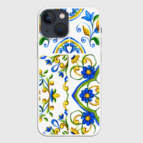 Чехол для iPhone 13 mini с принтом Майолика в Кировске,  |  | dg | dolce | dolce  gabana | dolce  gabbana | dolce gabbana | maiolica | majolica | trend | барселона | дольче | дольче габана | дольче габбана | керамика | майолика | мода | модный принт | мозаика | мозайка | плитка | роспись | тренд