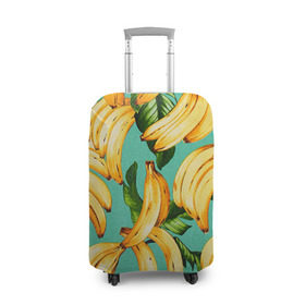 Чехол для чемодана 3D с принтом Банан в Кировске, 86% полиэфир, 14% спандекс | двустороннее нанесение принта, прорези для ручек и колес | banana | банан | бананы | паттерн