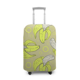 Чехол для чемодана 3D с принтом Банан 8 в Кировске, 86% полиэфир, 14% спандекс | двустороннее нанесение принта, прорези для ручек и колес | banana | банан | бананы | паттерн