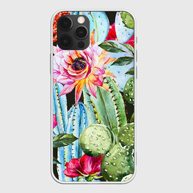 Чехол для iPhone 12 Pro Max с принтом Зелень в Кировске, Силикон |  | кактусы | лилия | тропики | цветы