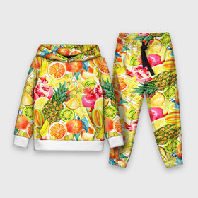 Детский костюм 3D (с толстовкой) с принтом Веселые фрукты 1 в Кировске,  |  | Тематика изображения на принте: апельсин | арбуз | банан | виноград | груша | киви | овощи | питание | ппп | правильное | тайланд | фрукт | яблоко