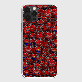 Чехол для iPhone 12 Pro с принтом Какодемоны (pixel-art) в Кировске, силикон | область печати: задняя сторона чехла, без боковых панелей | Тематика изображения на принте: doom | демон | дум