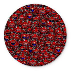 Коврик круглый с принтом Какодемоны (pixel-art) в Кировске, резина и полиэстер | круглая форма, изображение наносится на всю лицевую часть | doom | демон | дум