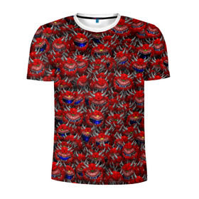 Мужская футболка 3D спортивная с принтом Какодемоны (pixel-art) в Кировске, 100% полиэстер с улучшенными характеристиками | приталенный силуэт, круглая горловина, широкие плечи, сужается к линии бедра | doom | демон | дум