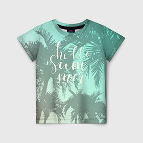 Детская футболка 3D с принтом HAWAII 8 в Кировске, 100% гипоаллергенный полиэфир | прямой крой, круглый вырез горловины, длина до линии бедер, чуть спущенное плечо, ткань немного тянется | hawaii | гаваи | лето | океан | отдых | пальмы | пляж | серф
