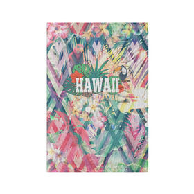 Обложка для паспорта матовая кожа с принтом HAWAII 5 в Кировске, натуральная матовая кожа | размер 19,3 х 13,7 см; прозрачные пластиковые крепления | Тематика изображения на принте: hawaii | гаваи | лето | океан | отдых | пальмы | пляж | серф