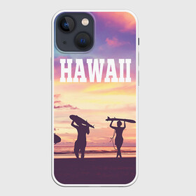 Чехол для iPhone 13 mini с принтом HAWAII 3 в Кировске,  |  | hawaii | гаваи | лето | океан | отдых | пальмы | пляж | серф