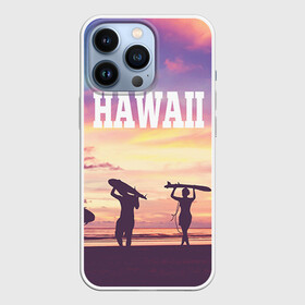 Чехол для iPhone 13 Pro с принтом HAWAII 3 в Кировске,  |  | Тематика изображения на принте: hawaii | гаваи | лето | океан | отдых | пальмы | пляж | серф