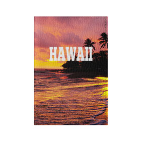 Обложка для паспорта матовая кожа с принтом HAWAII 2 в Кировске, натуральная матовая кожа | размер 19,3 х 13,7 см; прозрачные пластиковые крепления | hawaii | гаваи | лето | океан | отдых | пальмы | пляж | серф