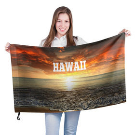 Флаг 3D с принтом HAWAII 1 в Кировске, 100% полиэстер | плотность ткани — 95 г/м2, размер — 67 х 109 см. Принт наносится с одной стороны | 