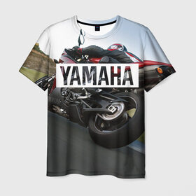 Мужская футболка 3D с принтом Yamaha 4 в Кировске, 100% полиэфир | прямой крой, круглый вырез горловины, длина до линии бедер | yamaha