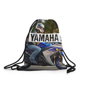 Рюкзак-мешок 3D с принтом Yamaha 2 в Кировске, 100% полиэстер | плотность ткани — 200 г/м2, размер — 35 х 45 см; лямки — толстые шнурки, застежка на шнуровке, без карманов и подкладки | yamaha