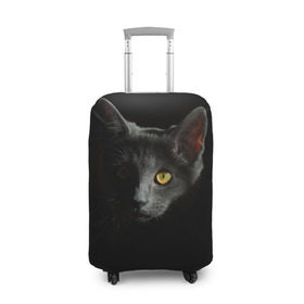Чехол для чемодана 3D с принтом Кошачий взгляд в Кировске, 86% полиэфир, 14% спандекс | двустороннее нанесение принта, прорези для ручек и колес | глаз | киска | кот | котёнок | кошка | прикольные картинки | темнота | тьма