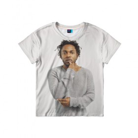 Детская футболка 3D с принтом Kendrick Lamar в Кировске, 100% гипоаллергенный полиэфир | прямой крой, круглый вырез горловины, длина до линии бедер, чуть спущенное плечо, ткань немного тянется | Тематика изображения на принте: 