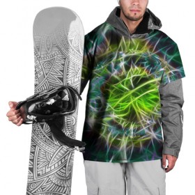 Накидка на куртку 3D с принтом Цветные узоры в Кировске, 100% полиэстер |  | Тематика изображения на принте: абстракция | арт | зеленый узор | рисунок | текстура | темные | узоры
