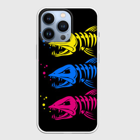 Чехол для iPhone 13 Pro с принтом Рыбалка в Кировске,  |  | art | bubbles | fish | fishing | river | skeleton | water | арт | вода | пузыри | река | рыба | рыбалка | скелет