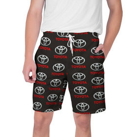 Мужские шорты 3D с принтом Toyota в Кировске,  полиэстер 100% | прямой крой, два кармана без застежек по бокам. Мягкая трикотажная резинка на поясе, внутри которой широкие завязки. Длина чуть выше колен | тайота