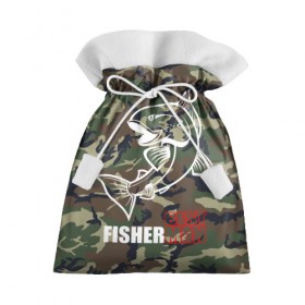 Подарочный 3D мешок с принтом Лучший рыбак в Кировске, 100% полиэстер | Размер: 29*39 см | Тематика изображения на принте: best fisherman | camouflage | fish | fishing | man | камуфляж | лучший рыбак | мужчина | рыба | рыбалка